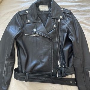 Zara faux leather biker jacket